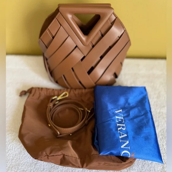 VeranoHill Natalie Woven Leather Tote Bag - Picture 2 of 6